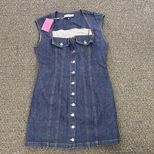 Amanda Uprichard Blue Button-Down Kids Dress